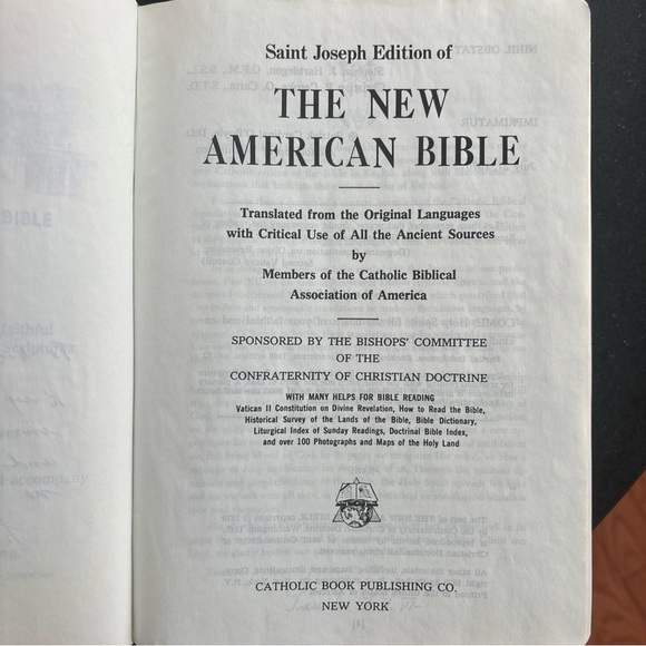 Saint Joseph Edition New American Bible 1970 Catholic Publishing 1970 edition - Picture 10 of 16